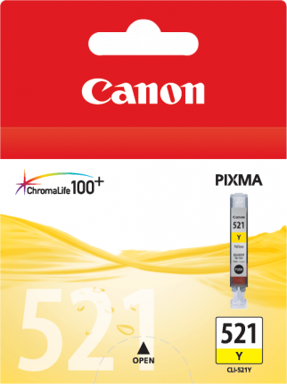 Canon CLI-521Y Yellow Ink Tank - 477 pages - Out Of Ink