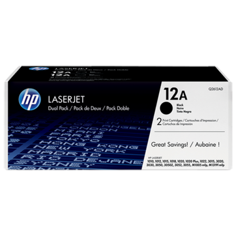 HP No.12A Toner Cartridge - 2,000 pages - Dual Pack - Out Of Ink