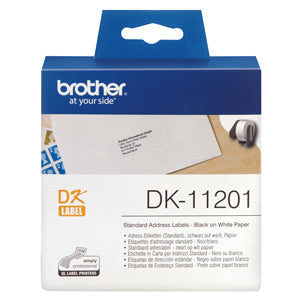 Brother DK11201 White Label - 29mm x 90mm - 400 per roll - Out Of Ink