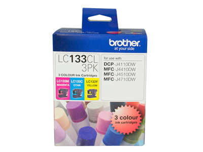 Brother LC133 CMY Colour Pack - up to 600 pages per colour - Out Of Ink