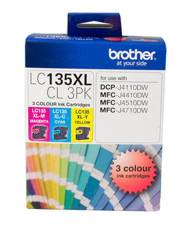 Brother LC135XL CMY Colour Pack - up to 1200 pages per colour - Out Of Ink