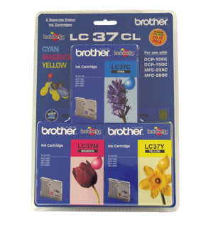 Brother LC-37 Cyan, Magenta & Yellow Colour Pack - 300 pages each - Out Of Ink