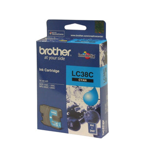 Brother LC-38C Cyan Ink Cartridge - 260 pages - Out Of Ink
