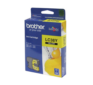 Brother LC-38Y Yellow Ink Cartridge - 260 pages - Out Of Ink
