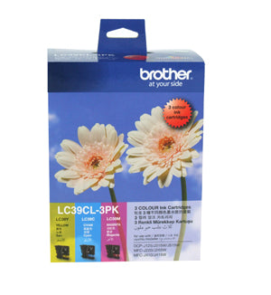 Brother LC-39CL3PK Cyan, Magenta & Yellow Colour Pack - 260 pages each - Out Of Ink