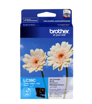 Brother LC-39C Cyan Ink Cartridge - 260 pages - Out Of Ink