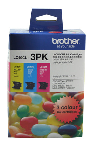 Brother LC-40CL3PK Cyan, Magenta & Yellow Colour Pack - 300 pages each - Out Of Ink