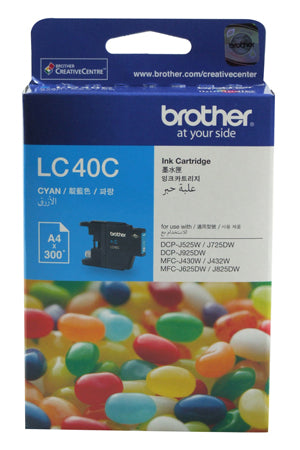 Brother LC-40C Cyan Ink Cartridge - 300 pages - Out Of Ink