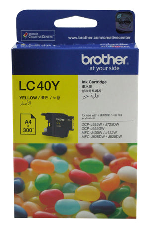 Brother LC-40Y Yellow Ink Cartridge - 300 pages - Out Of Ink