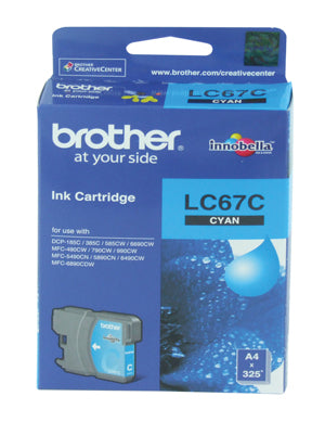 Brother LC-67C Cyan Ink Cartridge - 325 pages - Out Of Ink