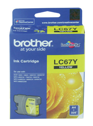Brother LC-67Y Yellow Ink Cartridge - 325 pages - Out Of Ink