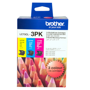 Brother LC-73 C,M,Y Ink Cartridges - 600 pages each - Out Of Ink