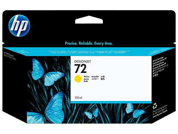 HP No.72 Yellow Ink Cartridge - Out Of Ink