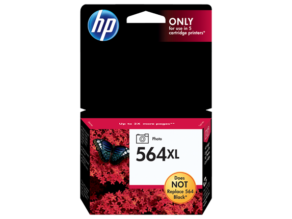 HP No.564XL Photo Black Ink Cartridge - 290 pages of 4 x 6 - Out Of Ink