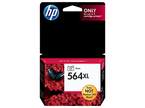 HP No.564XL Photo Black Ink Cartridge - 290 pages of 4 x 6 - Out Of Ink