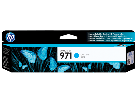 HP No. 971 Cyan Ink Cartridge - 2,500 pages - Out Of Ink