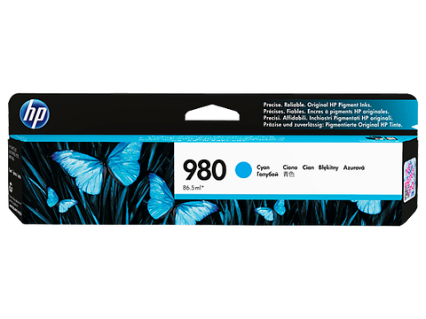 HP #980 Cyan Ink Cart D8J07A - Out Of Ink