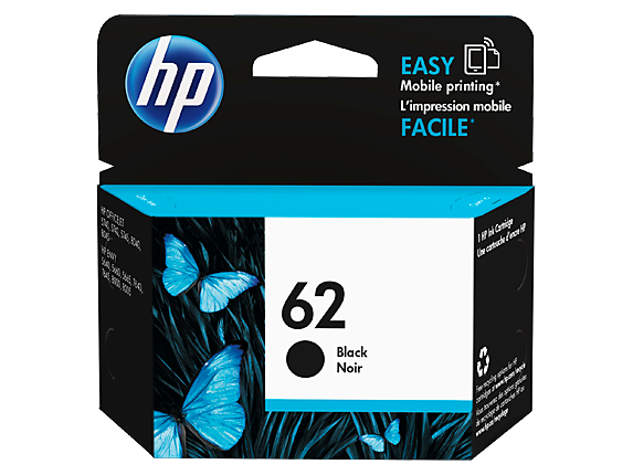 HP 62 Black Ink Cart - Out Of Ink