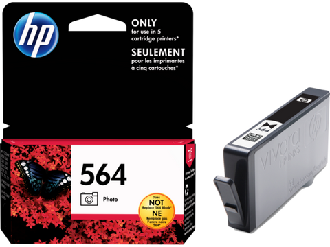 HP No.564 Photo Black Ink Cartridge - 130 pages 4 x 6 - Out Of Ink